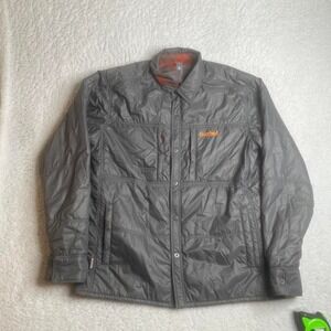 Simms men's green fishing guide series riverbed flannel lined‎ puffer jacket M